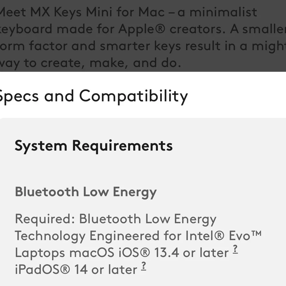 Logitech MX Keys Mini for Mac in White/Pale Gray